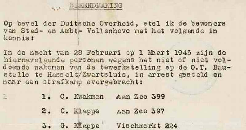 Bekendmaking burgemeester Van Driel over onttrekking arbeidsinzet