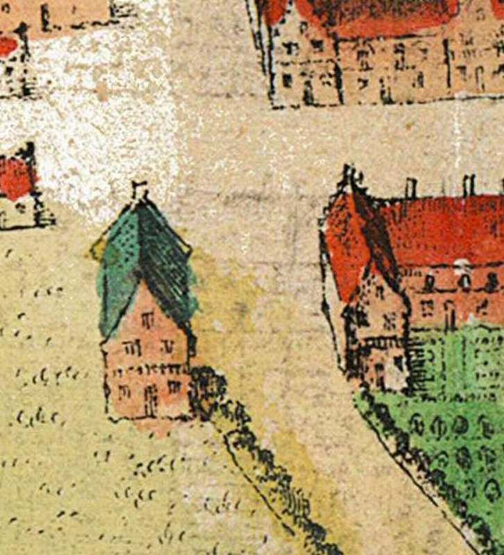 detail van de kaart van Bleau uit 1649 met vermoedelijk het Vosken